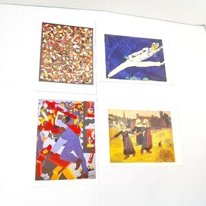 Set of four fine art postcards